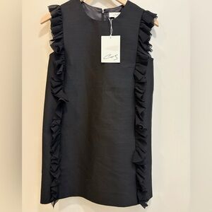 COS Black with Ruffle Detail Sleeveless Dress, Size 4